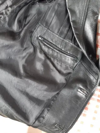 Bellissima giacca vera pelle nera foderata
