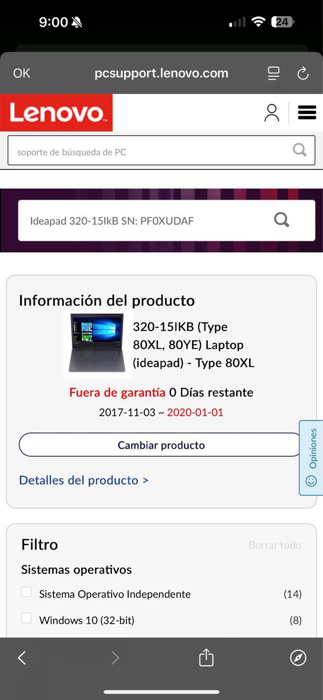 Portátil Lenovo Ideapad 320 Core i7 1TB 12GB RAM