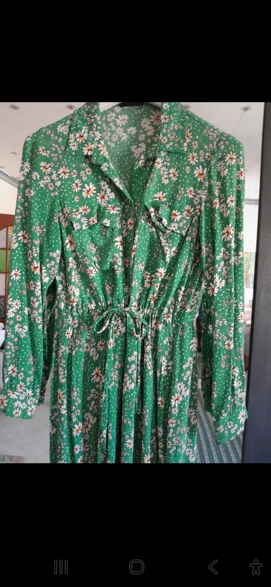 Abito lungo floreale verde