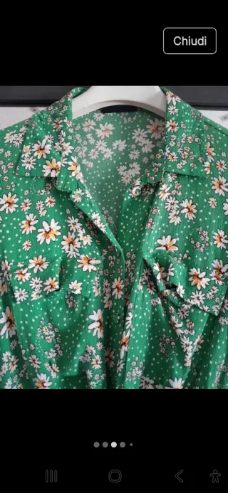 Abito lungo floreale verde