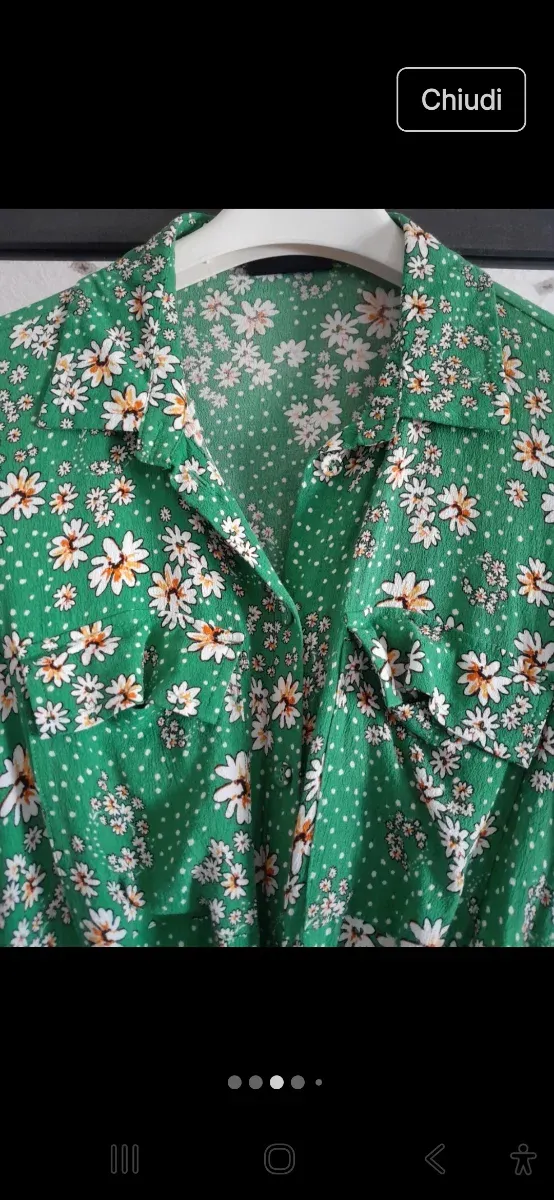 Abito lungo floreale verde