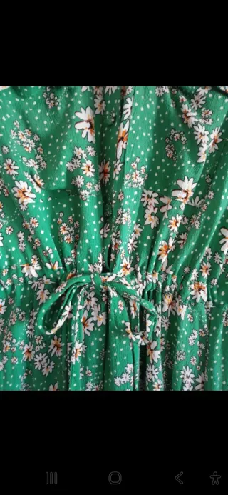 Abito lungo floreale verde