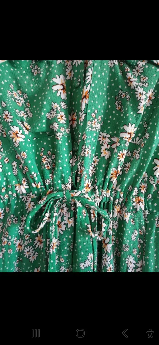 Abito lungo floreale verde