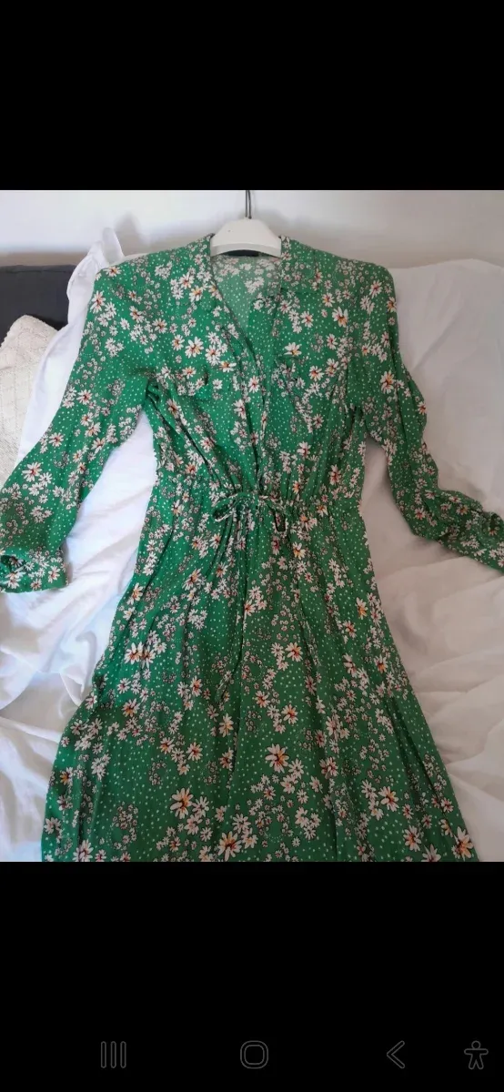 Abito lungo floreale verde