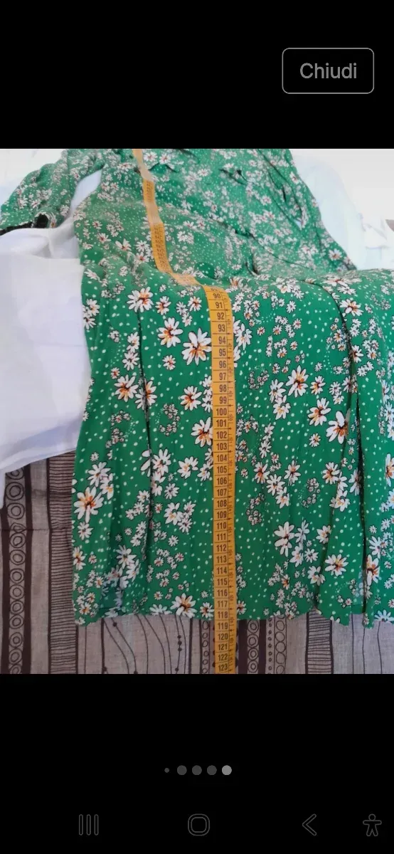 Abito lungo floreale verde