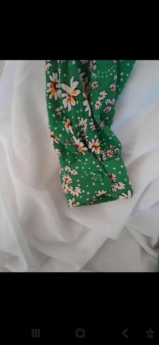 Abito lungo floreale verde