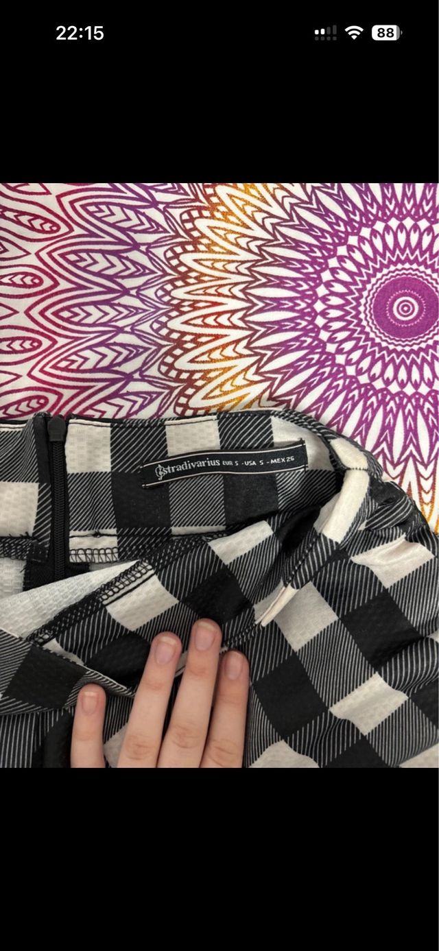 Minifalda a cuadros blanco y negro