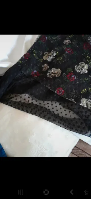 Abito lungo floreale nero