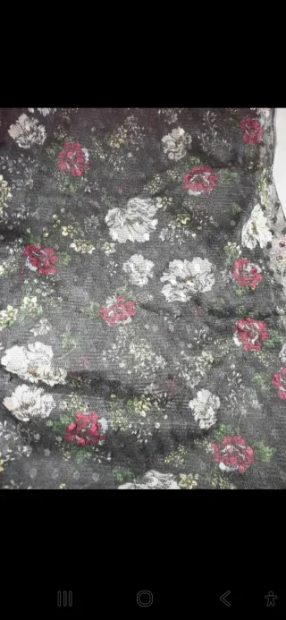 Abito lungo floreale nero