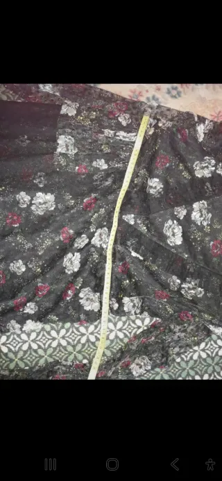 Abito lungo floreale nero