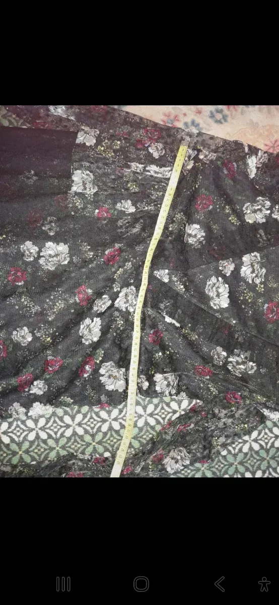 Abito lungo floreale nero