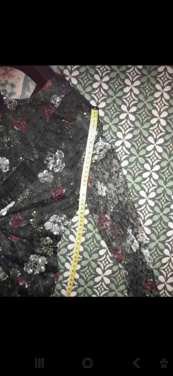 Abito lungo floreale nero