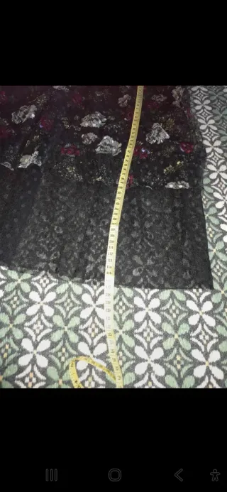 Abito lungo floreale nero