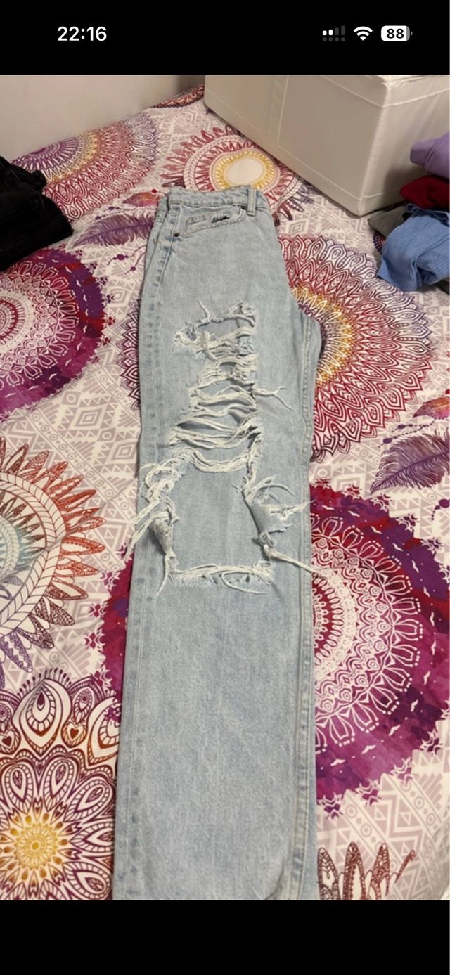 Vaqueros desgastados azules