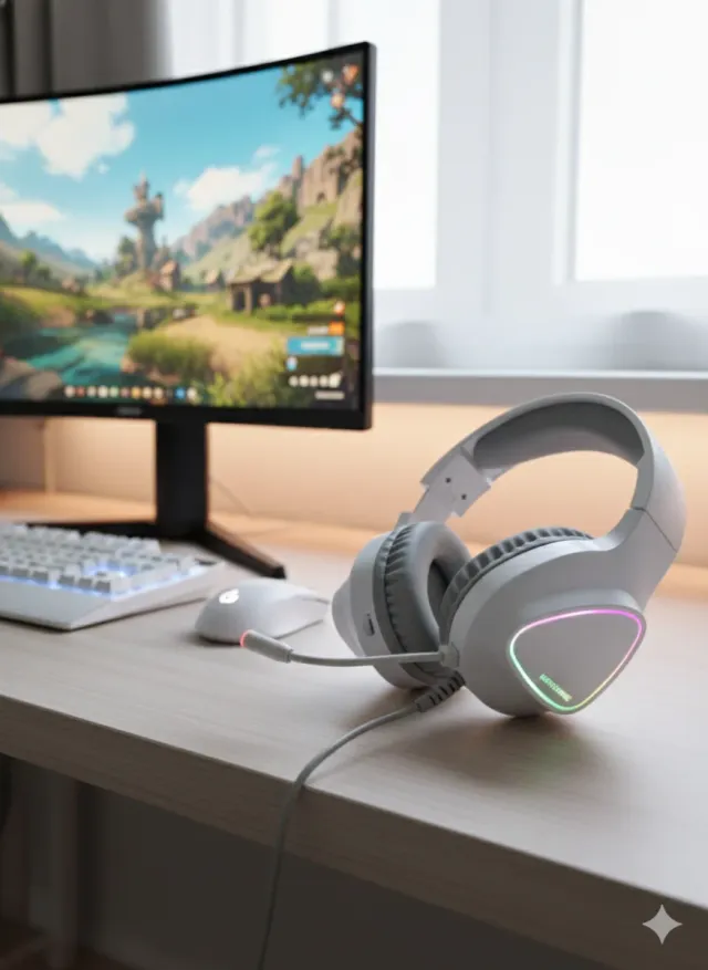 Auriculares Gaming Blancos MARSGAMING