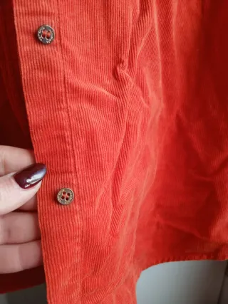 Camicia velluto a coste corallo L