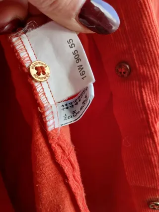 Camicia velluto a coste corallo L