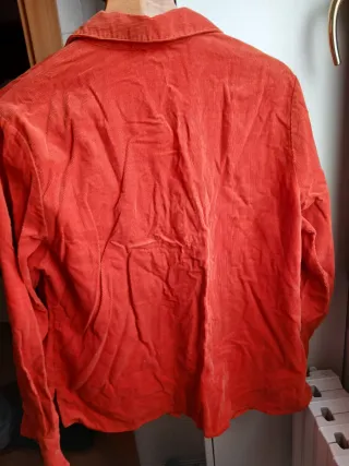 Camicia velluto a coste corallo L