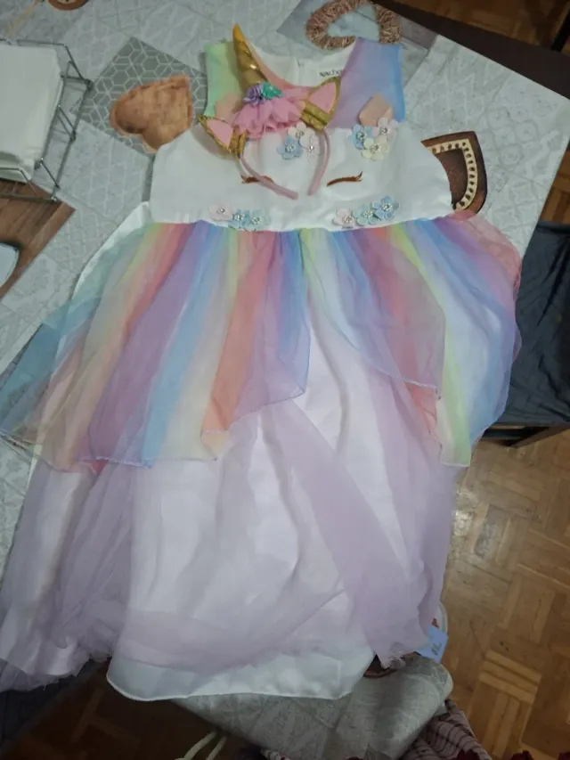 Vestido Unicornio Arcoíris Talla 6