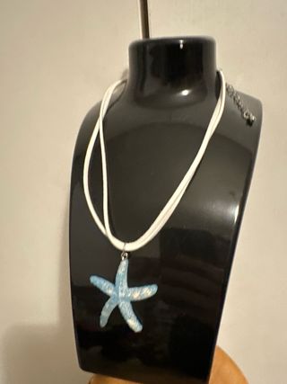 Collana stella marina resina blu e bianca