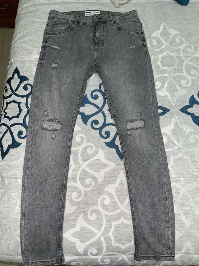 Pantalones skinny Bershka grises T38