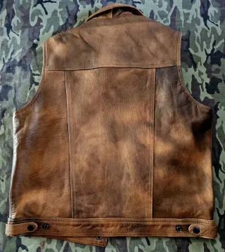 Chaleco de cuero marrón talla M