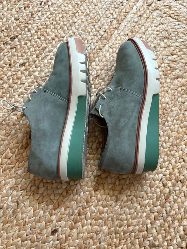 Zapatos Camper Mujer Grises y Verdes