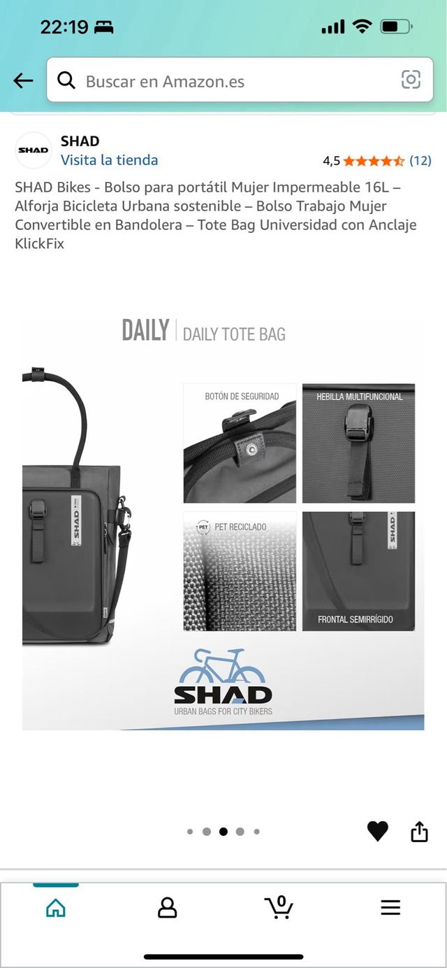 Bolso SHAD Mujer Impermeable 16L