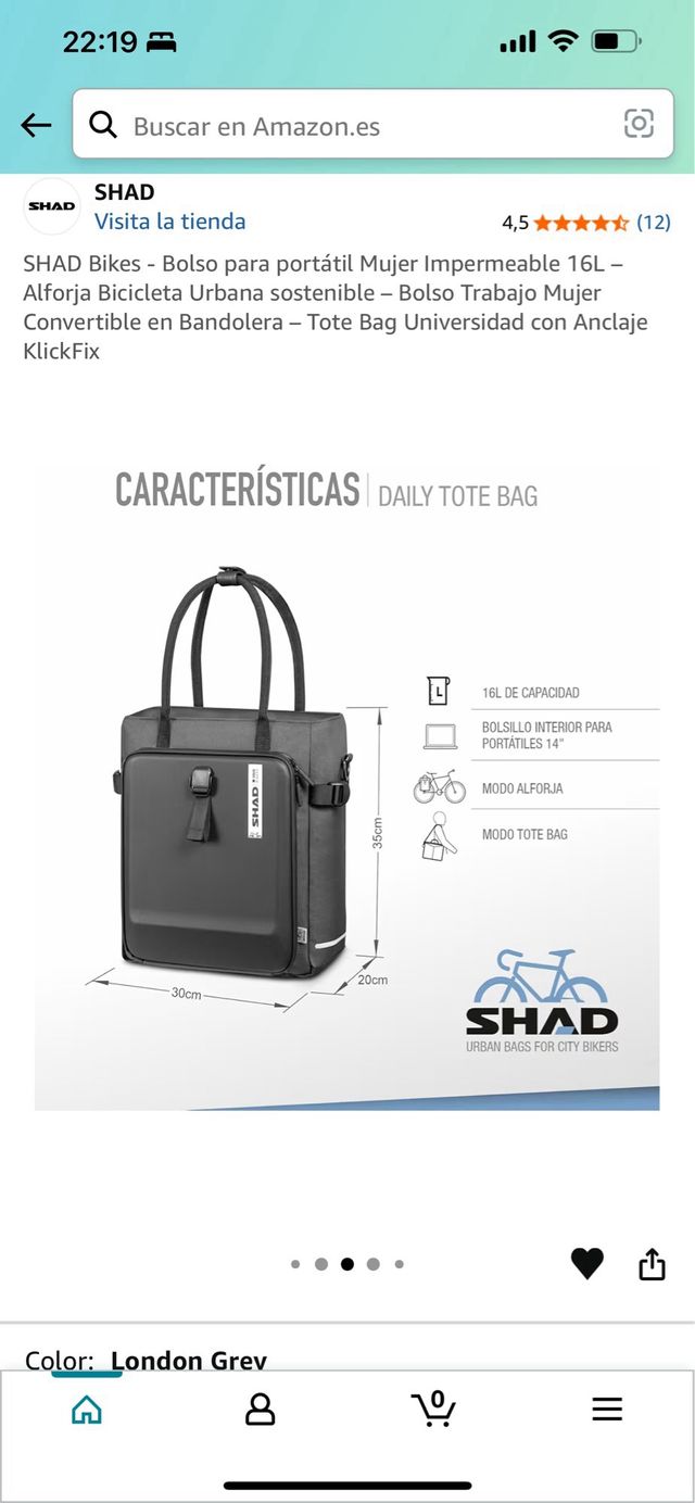 Bolso SHAD Mujer Impermeable 16L