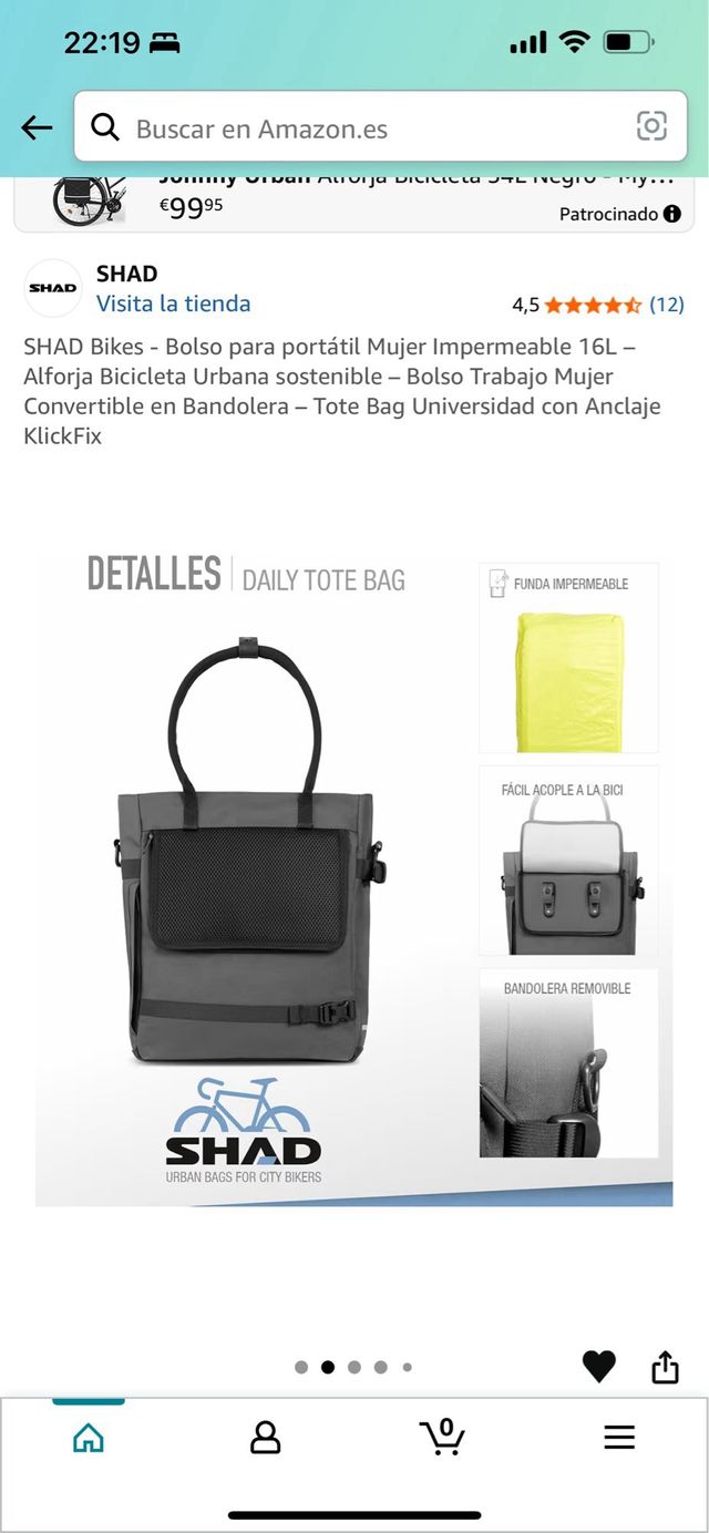 Bolso SHAD Mujer Impermeable 16L