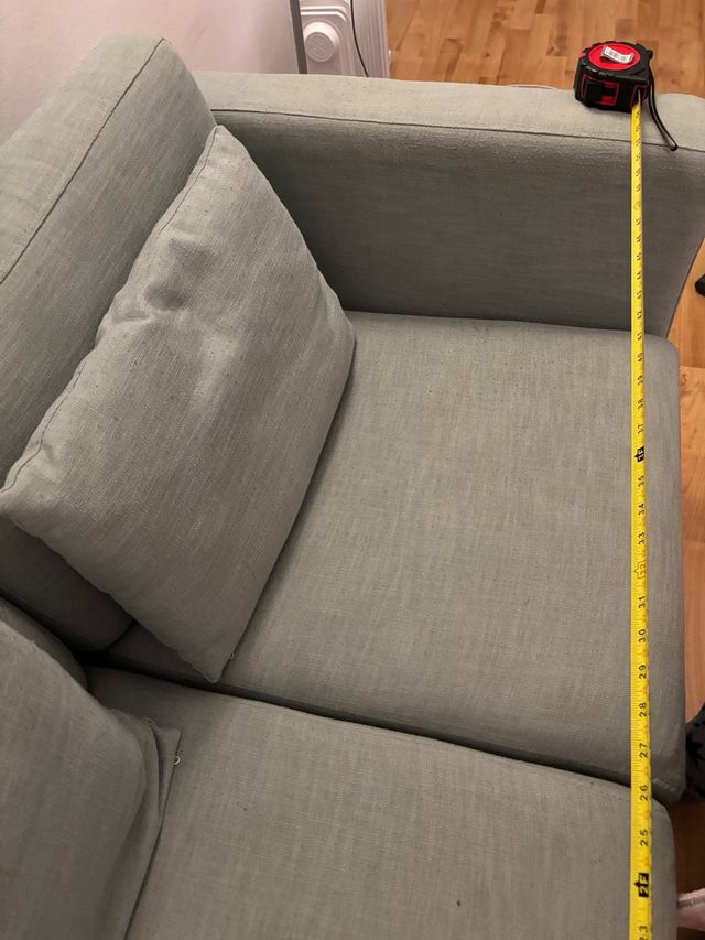 Sofá 140cm verde claro lavable