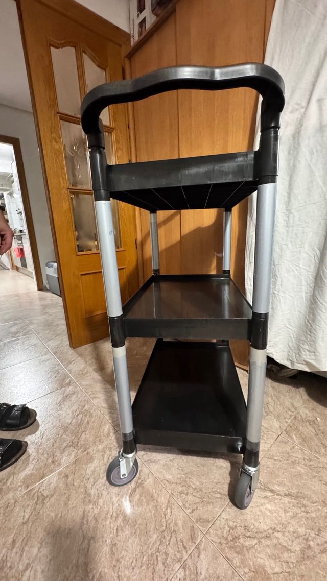 Carrito Auxiliar VEVOR de 3 Niveles Negro