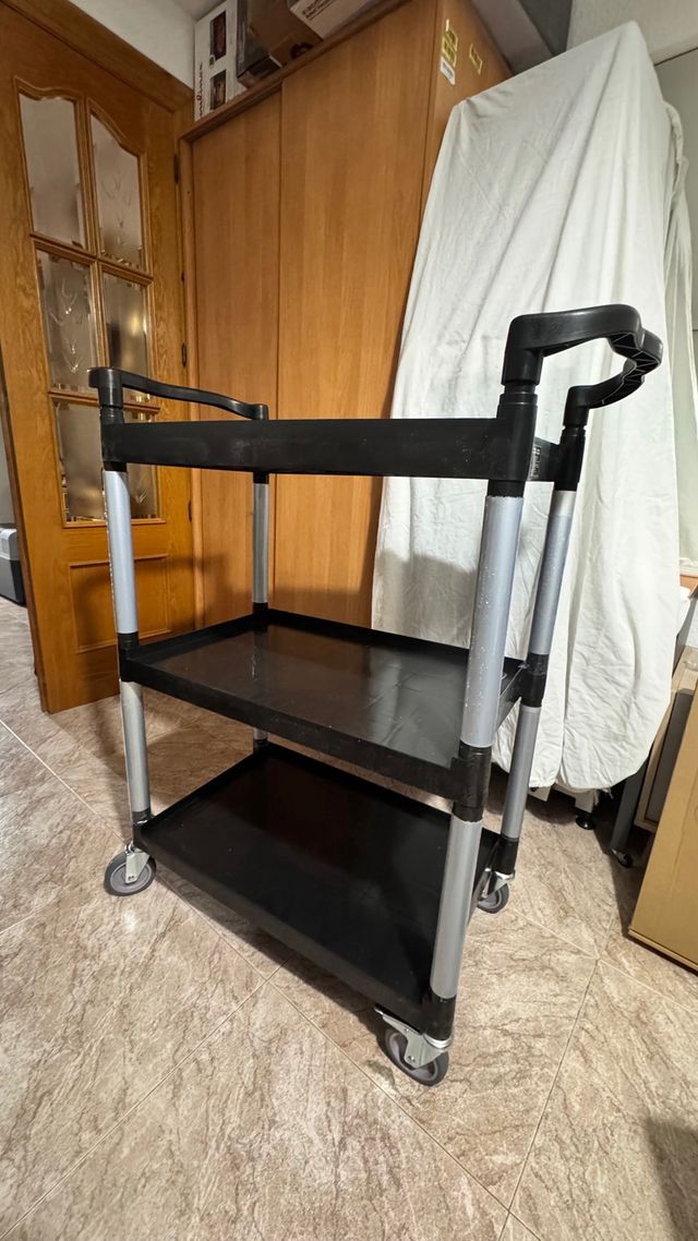 Carrito Auxiliar VEVOR de 3 Niveles Negro