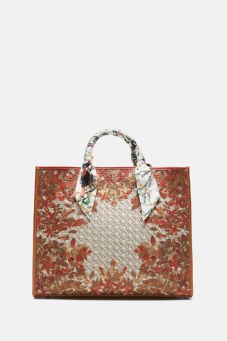 Bolso Carolina Herrera Beige y Rojo