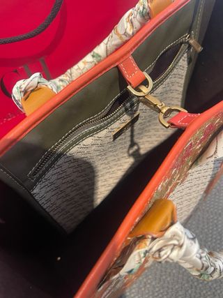 Bolso Carolina Herrera Beige y Rojo