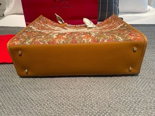 Bolso Carolina Herrera Beige y Rojo