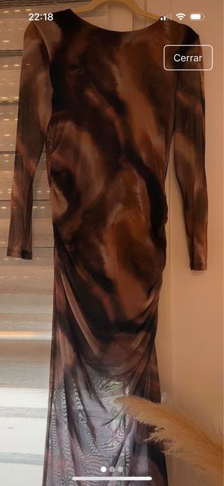 Vestido largo estampado marrón