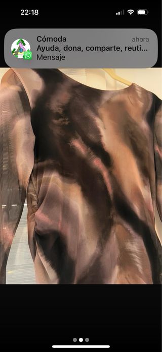 Vestido largo estampado marrón