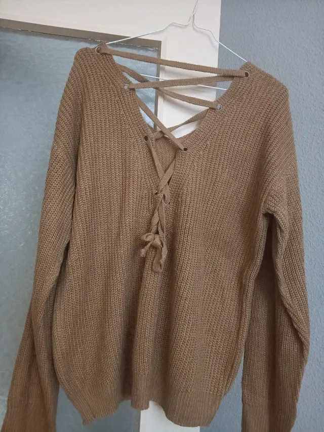 Jersey punto trenzado con cordones