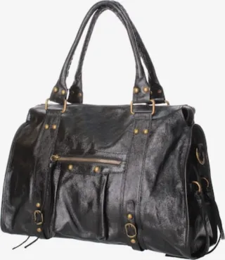 Borsa vera pelle artigianale nera