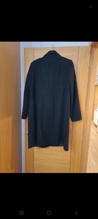 Abrigo largo negro Zara Talla XL