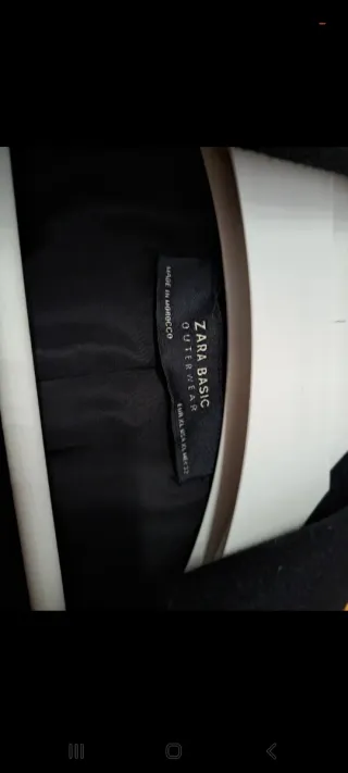 Abrigo largo negro Zara Talla XL