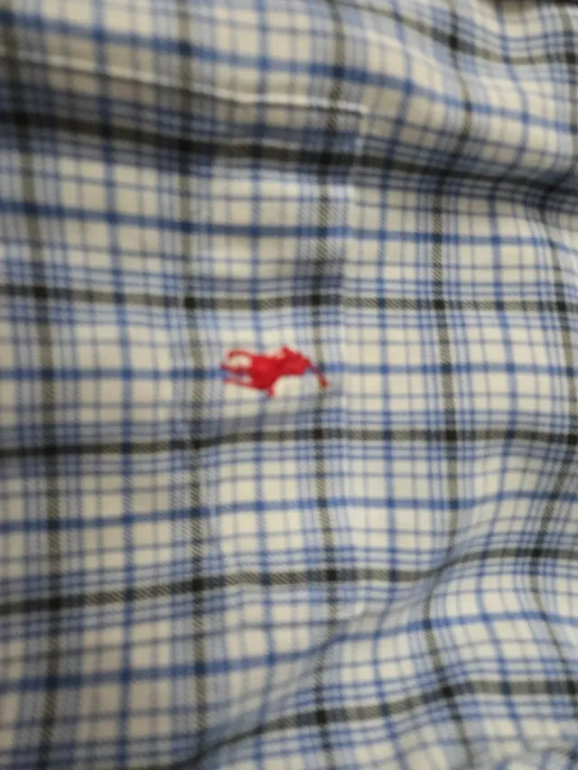 Camisa Polo Ralph Lauren cuadros azul y blanco