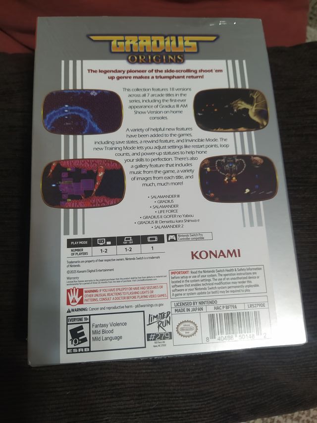 Gradius Origins Nintendo Switch LRG Limited Run