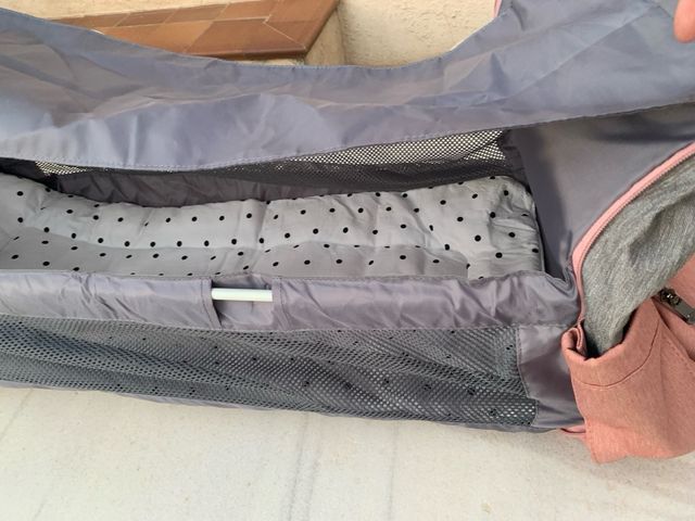 Mochila bebé Keimer gris y rosa