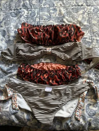 Bikini estampado leopardo y rayas