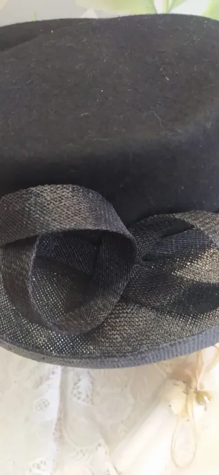 Cappello donna anni '60 nero e bianco