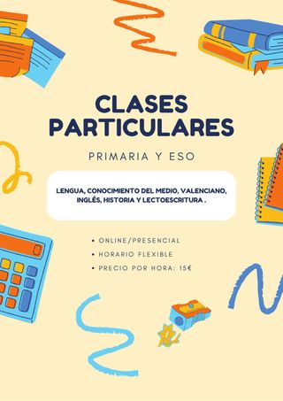 Clases particulares para Primaria.  y ESO
