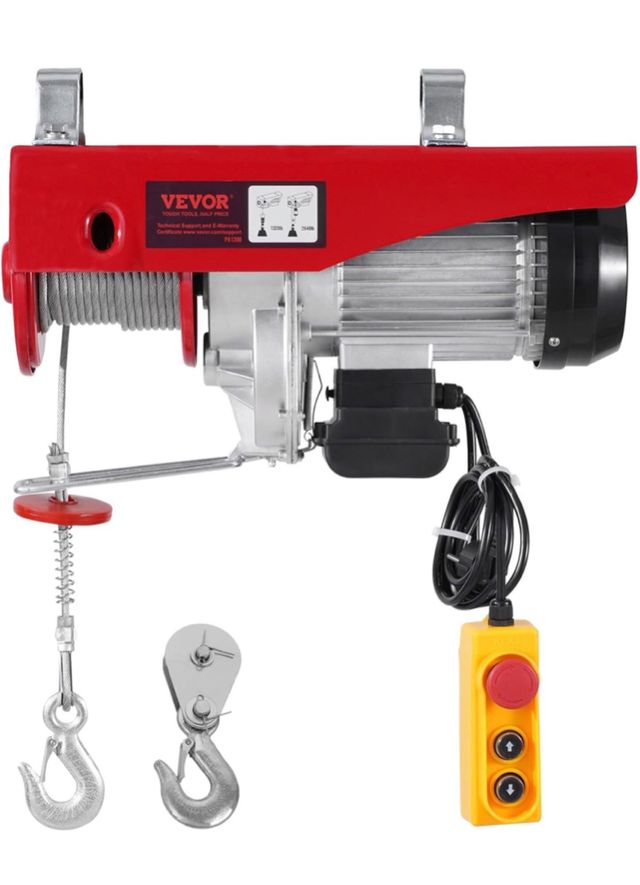 Polipasto Eléctrico VEVOR 1200Kg 12m Mando 4.2m