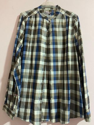 Camisa cuadros azul y marrón